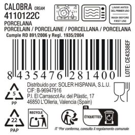 La Mediterranea Bandeja Calobra Crema 33.8 cm x 20.3 cm x 3.1 cm (12 Unidades)