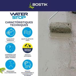Bostik BOS3549212466909 Membrana Impermeabilizante Waterstop para Reparación de Fugas, Cubo 14 kg, Gris