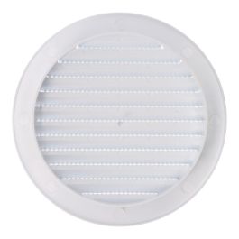 Rejilla ventilación redonda empotrable con mosquitera ø120mm abs blanca