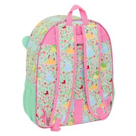 Mochila Escolar Disney Princess Bloom Verde Rosa 33 x 42 x 14 cm
