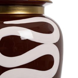 Lámpara Mesa Blanco-Marrón Porcelana 24 X 24 X 50 cm