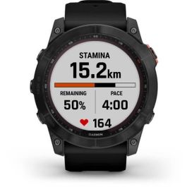 Garmin fenix 7X Solar, Reloj inteligente GPS, 51mm, Power Glass, Negro, con pulsómetro, NFC, Wi-Fi y 16GB