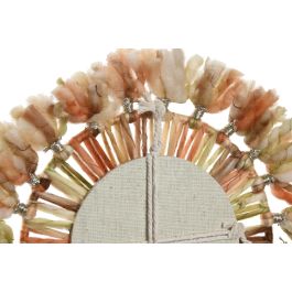 DKD Home Decor Set de 3 Decoracion Pared Boho Naranja Verde Lana Cristal 20 x 20 cm