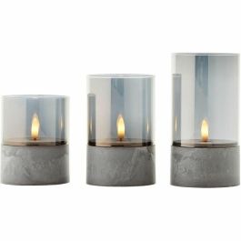 Brilliant BRI4004353428326 Lote 3 Lámparas de Mesa LED CANDLE, 2500K, de Plástico y Vidrio con acabado Gris Ahumado Brilliant BRI4004353428326 Lote 3 Lámparas de Mesa LED CANDLE, 2500K, de Plástico y Vidrio con acabado Gris Ahumado