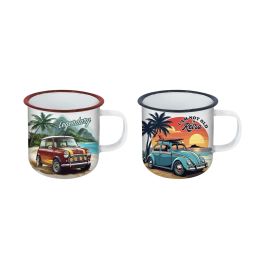 Privilege Mug Esmaltada Blanca Car 350 ml (10.3 cm x 8.9 cm x 7.9 cm) (24 Unidades)