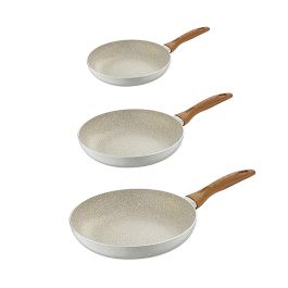 San Ignacio Set de 3 Sartenes de Aluminio Prensado Antiadherente sin PFOA, Ø16/20/24 cm, para Inducción, Gas, Eléctrico, Vitrocerámica y Halógeno
