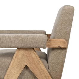 Sillón Beige Tejido-Madera Salón 74 X 76 X 85 cm