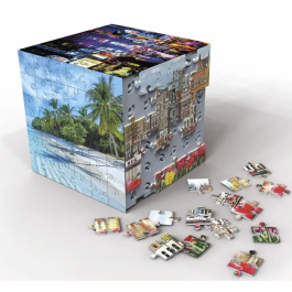 Educa Borrás Puzzle Cubo 3D Viajes 20124, 216 Piezas, Rompecabezas Educativo para Todas las Edades