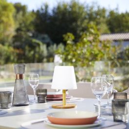 Lumisky LUM3760093545495 Lámpara de Mesa Inalámbrica STANDY MINI WOOD Altura 25 cm Base Bambú Natural LED Blanco Cálido y Frío