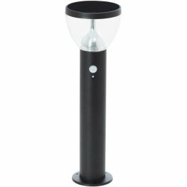 Brilliant BRI4004353437908 Terminal de Exterior TULIP LED Solar con Detector de Movimiento, Acero Inoxidable y Plástico, 4W, Negro