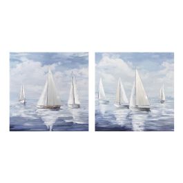 DKD Home Decor Cuadro Atlantico 2.8 x 80 x 80 cm (4 Unidades) Azul Marino Lienzo MDF Veleros Precio: 66.50000038. SKU: B1D6HJYCCB