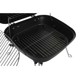 DKD Home Decor Barbacoa de Sobremesa Desmontable de Acero Negro Plateado 44.5x42x34 cm