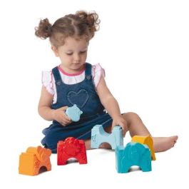 Chicco Torre Apilable Animalitos 2 en 1 para Desarrollar Lógica y Habilidades Manuales, Juguete Infantil Educativo, 11x7x35 cm