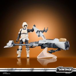 HASBRO Figura Star Wars The Mandalorian: Speeder Bike con Scout Trooper y Grogu 9cm con Accesorios