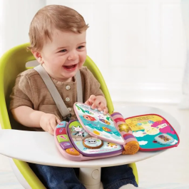 VTECH BABY Libro Super Encantado de Gatitos Bebé Rosa Interactivo y Musical para Niños de 6 a 36 Meses con Canciones y Luces