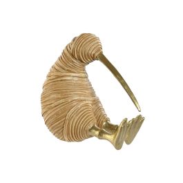 DKD Home Decor Figura Resina Ratan Marron Claro Dorado 7.8 x 13.5 x 13.4 cm (4 Unidades)