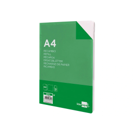Liderpapel Recambio A4 100 Hojas 60gr Liso Sin Margen 4 Taladros