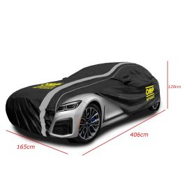 Omp Speed Funda Cubre Coche Exterior-Interior, Impermeable, 3 Capas, Talla S, 406 X 165 X 120 cm OMPS18010419 Omp Speed Funda Cubre Coche Exterior-Interior, Impermeable, 3 Capas, Talla S, 406 X 165 X 120 cm OMPS18010419