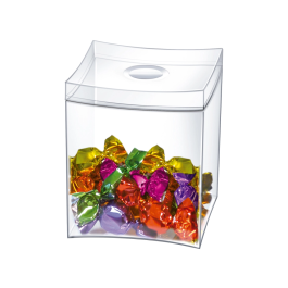 Cep Caja para caramelos con tapa desmontable poliestireno transparente 90x90x115 mm