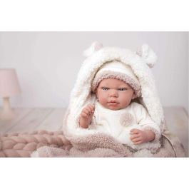 Muñecas Arias Muñeca Reborn Anna 40 cm con Manta y Peluche Español