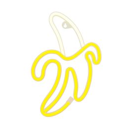 Forever Neón LED Banana Blanco/Amarillo con Pilas AA o USB Decoración para Salón y Espacios Modernos