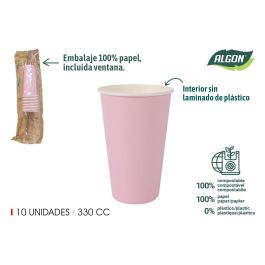 Set de 10 vasos de cartón rosa baby 330 cc Algon (20 Unidades) Precio: 14.7899994. SKU: B1H27C75QA