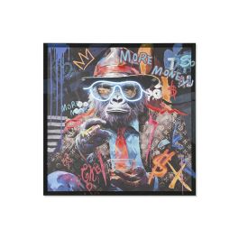 DKD Home Decor Cuadro Loft Mono & León con Gafas Negro Multicolor con Luz LED 83x83 cm (2 Unidades) DKD Home Decor Cuadro Loft Mono & León con Gafas Negro Multicolor con Luz LED 83x83 cm (2 Unidades)