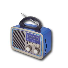 SAMI - Radio Vintage AC/DC con 3 Bandas (AM/FM/SW), Bluetooth, USB, Micrófono y Batería Recargable - Color Azul Precio: 25.2406. SKU: B142BX2BXG