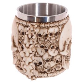 PUCKATOR Taza Calavera de Resina y Acero Inoxidable - Diseño Cabezas de Calaveras 10.5x14x10cm Precio: 15.49999957. SKU: B19R5P9DBP