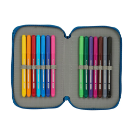 Plumier Doble BlackFit8 M854 Azul oscuro 12.5 x 19.5 x 4 cm (28 piezas)