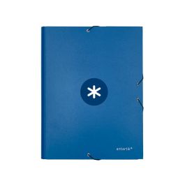 Carpeta Antartik Gomas A4 3 Solapas Carton Forrado Azul Oscuro