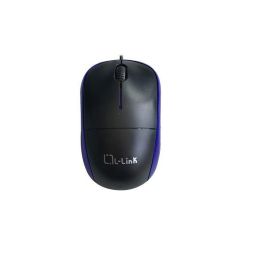 L - link Ratón Óptico USB Ergonómico para Diestros y Zurdos, Negro/Azul