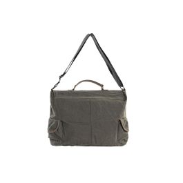 DKD Home Decor Bandolera Estilo Loft de Lienzo y Cuero Marrón Gris con Diseño Bicicleta, 48x37x10 cm