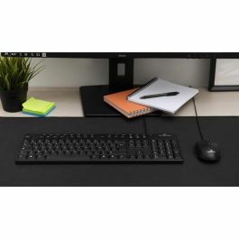 Bluestork BLU3760162064919 Pack Teclado y Ratón Media Office Con Cable Azerty Negro Compatible Windows