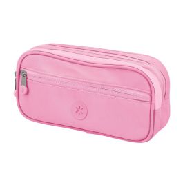 Estuche Portatodo Antartik Fusion Flex 3 Cremalleras Rosa Compañero Mochila 100x60x220 mm