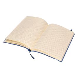 Libreta Liderpapel Simil Piel A5 120 Hojas 70 gr-M2 Cuadro 4 mm Sin Margen Azul