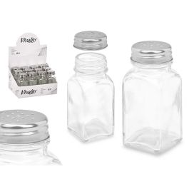 Salero de Cristal Cuadrado Vivalto 4x9x4 cm - Vidrio y Metal Transparente (48 Unidades) Precio: 29.88999959. SKU: B1G8MZXXR7