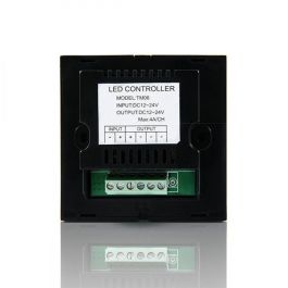 Dimmer Táctil Empotrable con Panel y Rueda para Tira LED Unicolor, Regulador de Intensidad 12-24VDC, 144W/288W