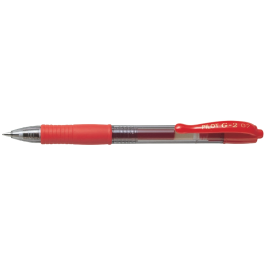 Pilot Bolígrafo G-2 Rojo Tinta Gel Retráctil Sujeción Caucho Punta 0.7mm Trazo 0.4mm Recargable 70% Reciclado