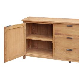 DKD Home Decor Buffet Balines de Teca reciclada y Ratan, 180 cm Ancho x 50 cm Profundidad x 85 cm Alto