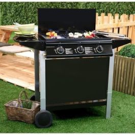 Grill Garden Barbacoa de gas 3 quemadores Andaloucia, 10.5 kWh, carro, plancha hierro fundido esmaltado y grill Grill Garden Barbacoa de gas 3 quemadores Andaloucia, 10.5 kWh, carro, plancha hierro fundido esmaltado y grill