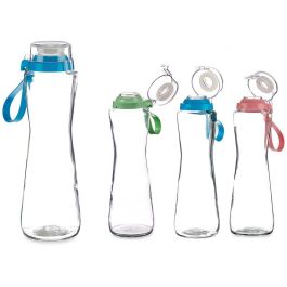 Vivalto Botella de Cristal 750 ml, Colores Vivos (Azul, Rosa, Verde), Dimensiones 8x26.8x8 cm (12 Unidades)