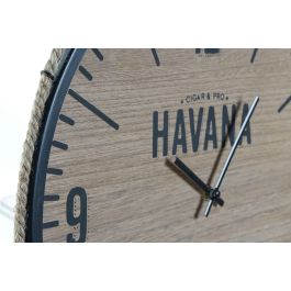 DKD Home Decor Reloj de Pared Loft Estilo Retro Industrial MDF Natural Negro 63cm (2 Unidades)