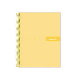 Cuaderno Espiral Liderpapel A4 Micro Crafty Tapa Forrada 120H 90 gr Cuadro 5 mm 5 Bandas 4 Taladros Color Amarillo