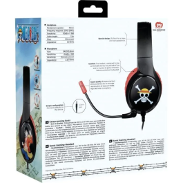 Konix Auriculares con Cable para Juegos One Piece Luffy PC, PS4, PS5, Switch y Xbox con Micrófono Jack 3.5mm