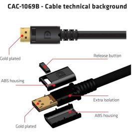 Club3D Cable DisplayPort 1.4 HBR3 4m, 8K 60Hz Macho/Macho, 32.4Gb/s, Conectores Dorados Certificado VESA