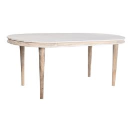 Mesa de Comedor DKD Home Decor Blanco Dorado Latón Madera de mango 180 x 90 x 76 cm Precio: 620.79000027. SKU: S3040357