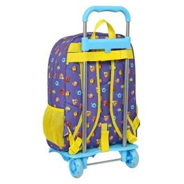 Mochila Escolar con Ruedas SuperThings Guardians of Kazoom Morado Amarillo (32 x 42 x 14 cm)