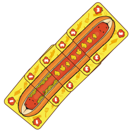 Explosm Hoddog JHHO01ES - Juego de Mesa de Habilidad 'Crea el Perrito Caliente más Largo' para 2-5 Jugadores, +10 Años