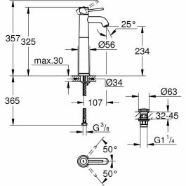 Grohe Mezclador monomando de lavabo de sobre encimera Tamaño XL